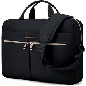 17.3" Laptop Bag, Water-Repellent Shoulder Messenger Bag for Men & Women, Black